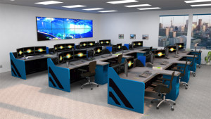 Enterprise NOC Control Room Furniture Rendering