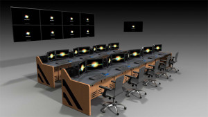 Enterprise NOC Control Room Furniture Rendering