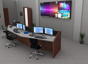 Enterprise NOC Control Room Furniture Rendering