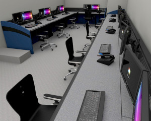 Enterprise NOC Control Room Furniture Rendering