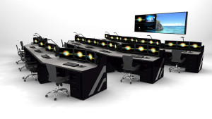 Enterprise NOC Control Room Furniture Rendering