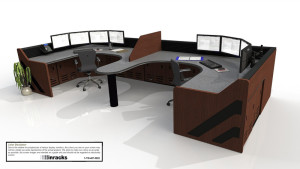 Enterprise NOC Control Room Furniture Rendering