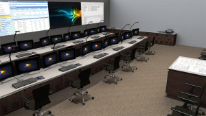 Enterprise NOC Control Room Furniture Rendering