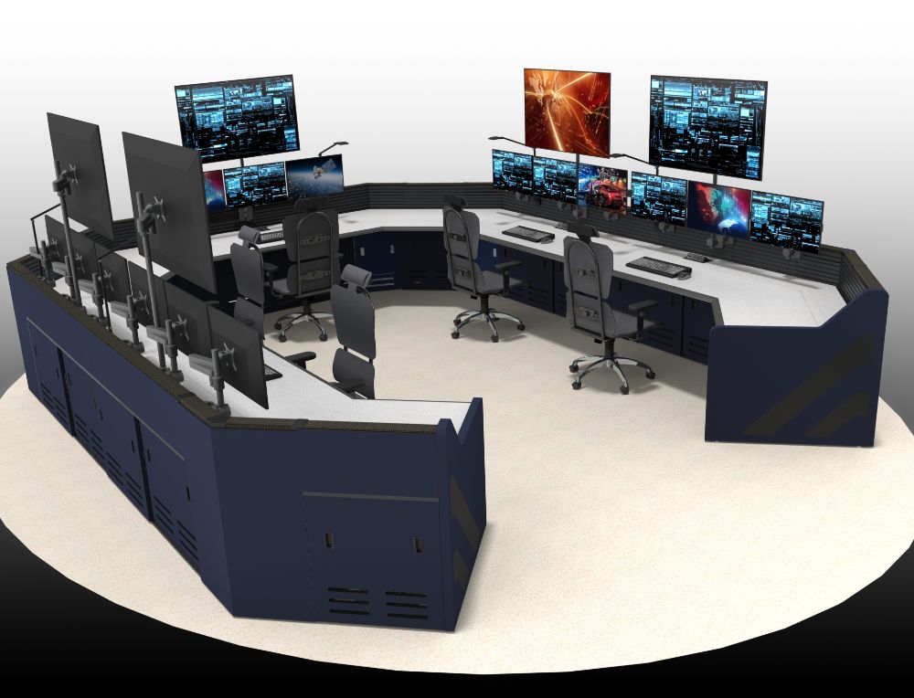 U-Shaped Control Room Furniture