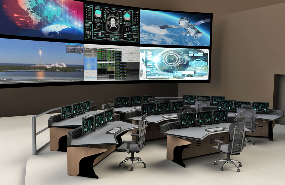 defense room with command center furniture