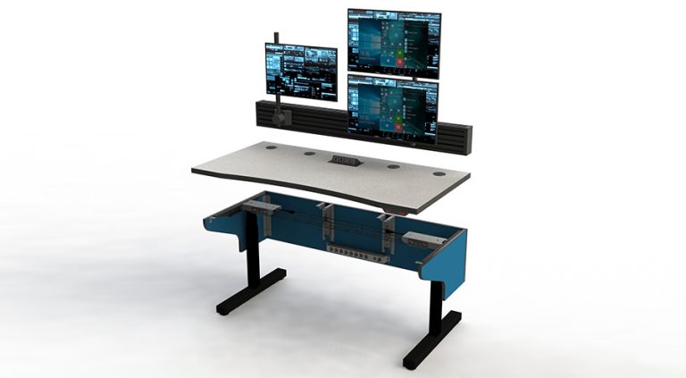 Edge Sit-Stand, Adjustable-Height 911 Dispatch Console by Inracks