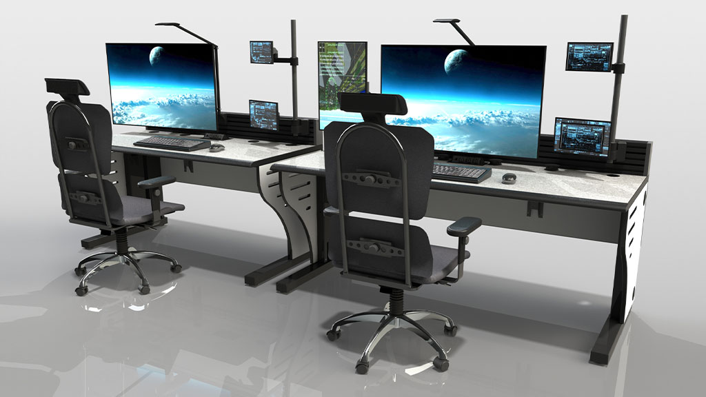 Mission critical command control console Furniture Rendering