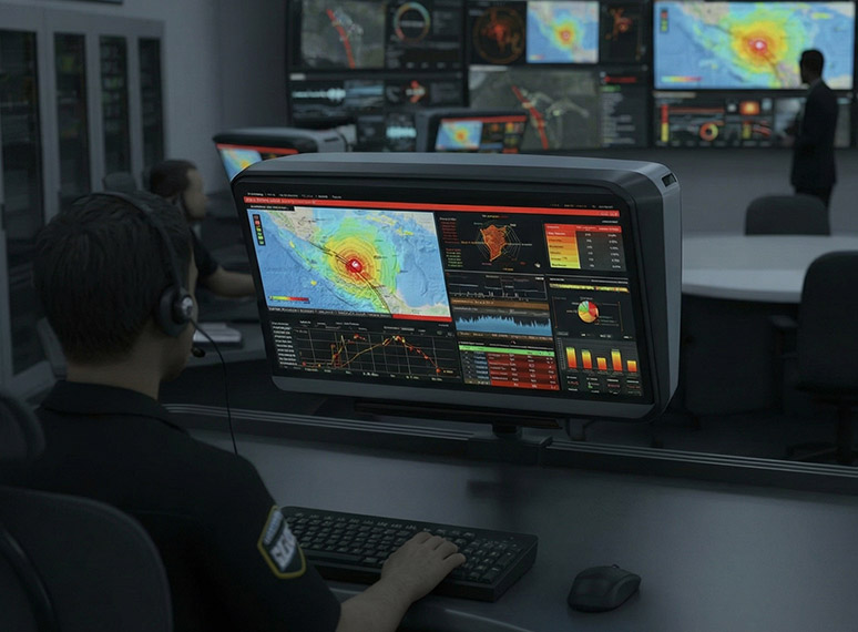 Earthquake EOC Emergency Response XR Monitors & Consoles