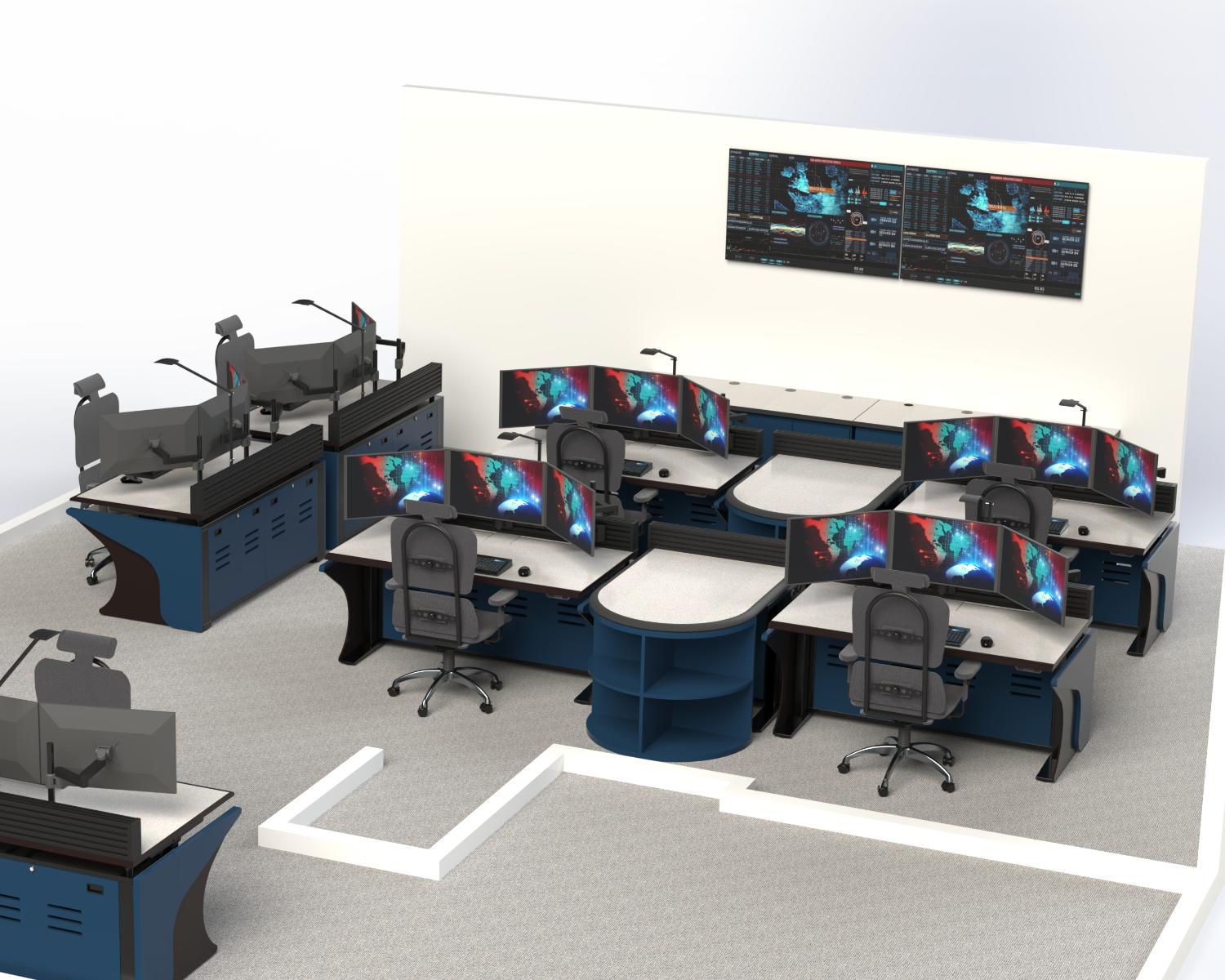 Broadcast Radio, TV & Internet Control Room Sit Stand Furniture